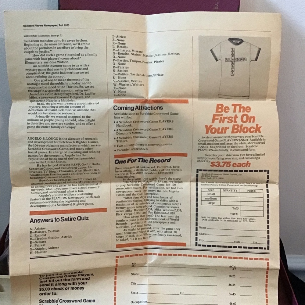 VINTAGE SCRABBLE CROSSWORD GAME BOARD GAME 1973 SELCHOW AND RIGHTER - Picture 7 of 7